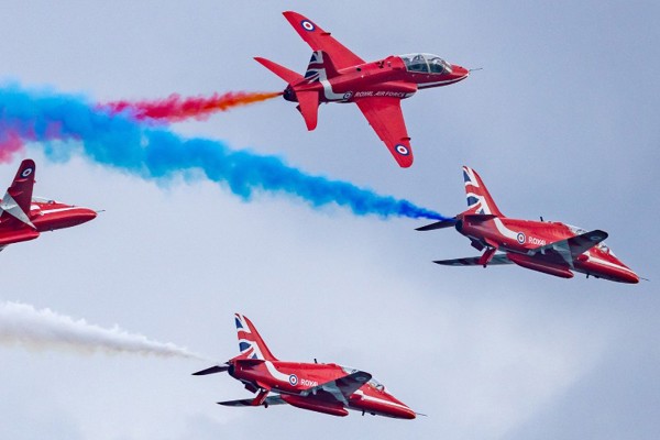 Red Arrows display over Douglas tonight