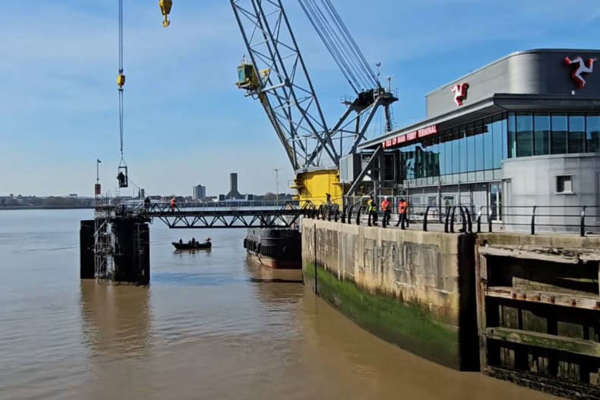 Video shows work on Liverpool Ferry Terminal