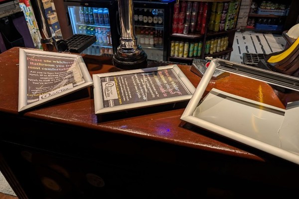 Pub's inclusive toilet signs vandalised