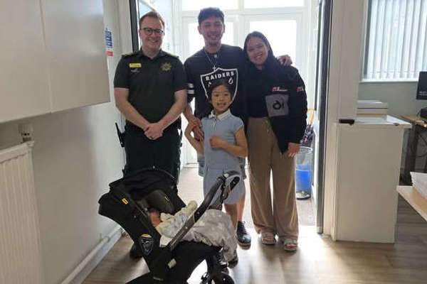 Family thanks ambulance crew after unforgettable birth of baby Eli